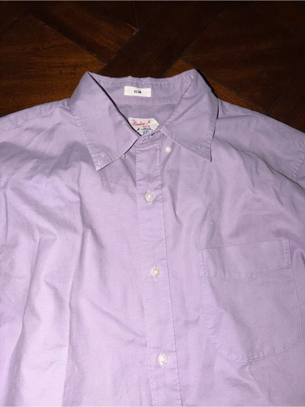 J Crew lavendar broken in oxford organic cotton button down collar shirt slim m